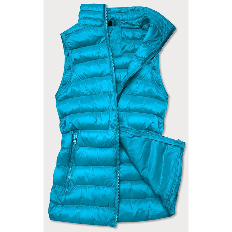 Dámská krátká prošívaná vesta 23077-243 Světle modrá - J.STYLE 100013117