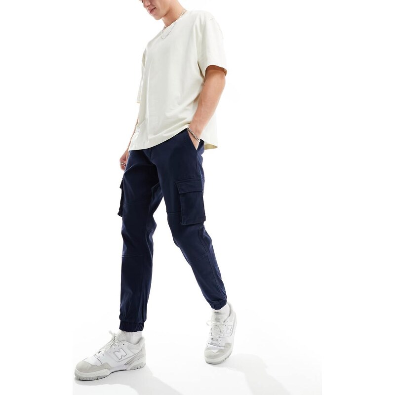 ONLY & SONS tapered fit cargo trousers with cuffed bottom in