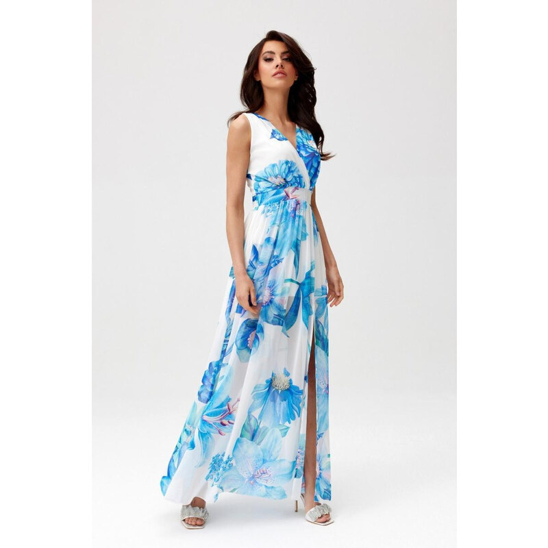 Denní šaty SUK0477 modro-bílé - Roco Fashion