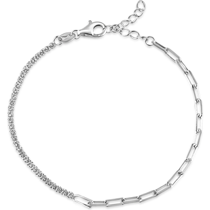 Stříbrný minimalistický náramek se zirkony - Meucci SB235 100030085