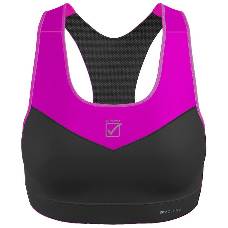 Sportovní podprsenka GIVOVA TOP Donna Black-Fuxia L 100030238