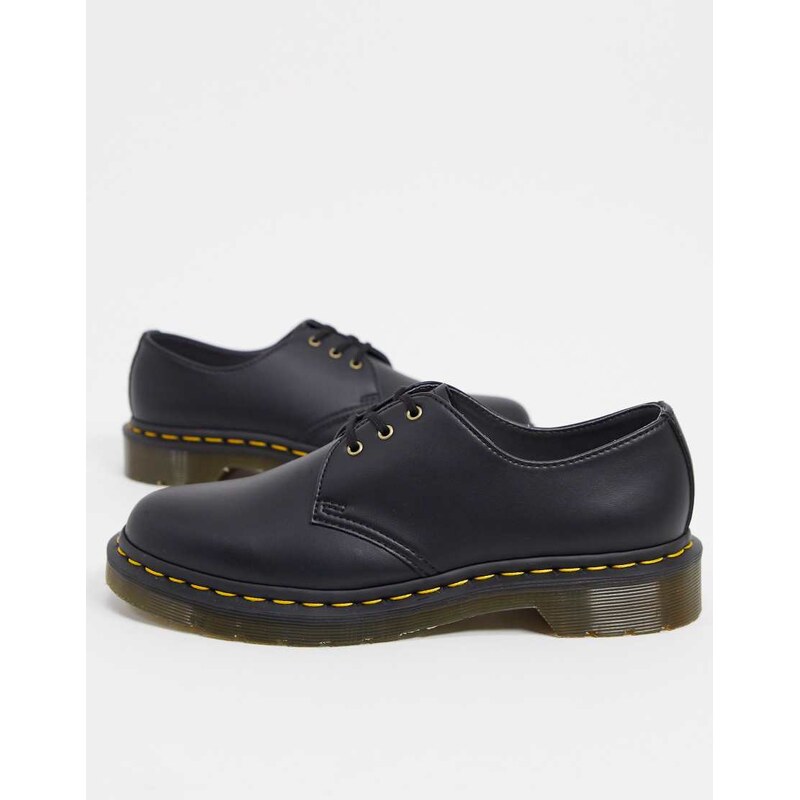 Dr Martens Vegan 1461 3 eye flat shoes in black 100032467