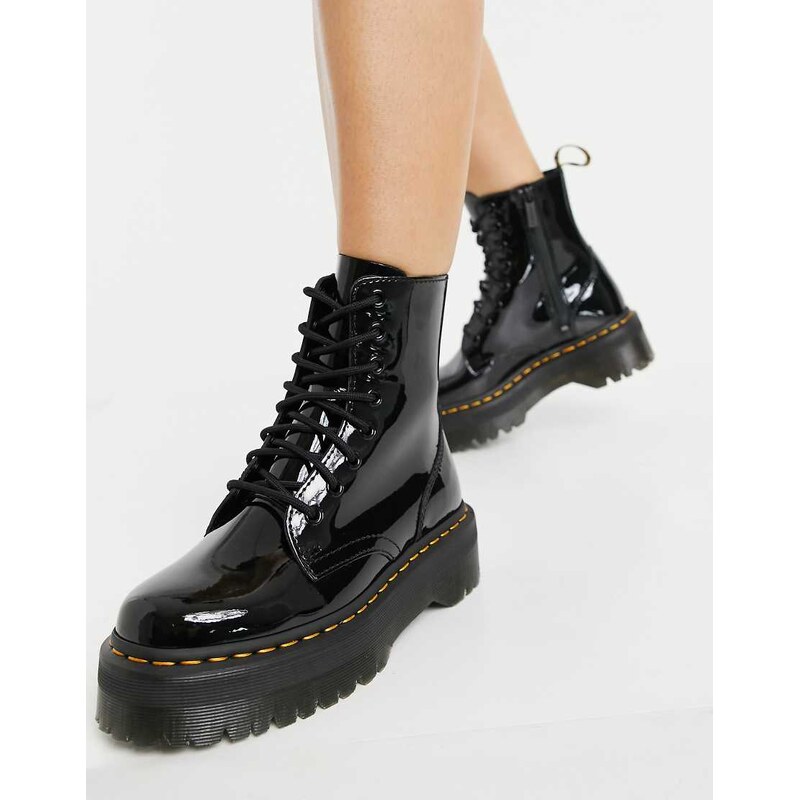 Dr Martens Jadon boots in black patent
