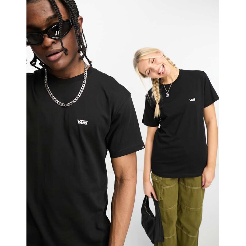 Vans left chest logo t-shirt in black
