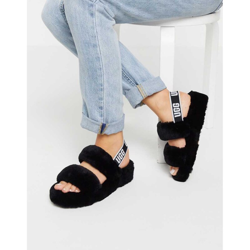 UGG Oh Yeah double strap flat sandals in black 100032112