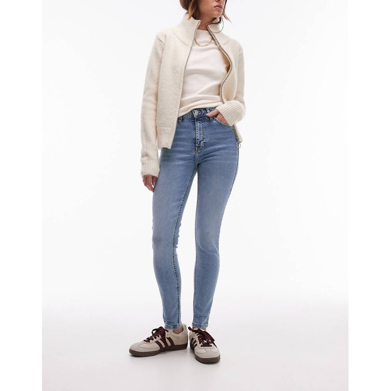 Topshop Jamie high rise skinny jean in bleach-Blue