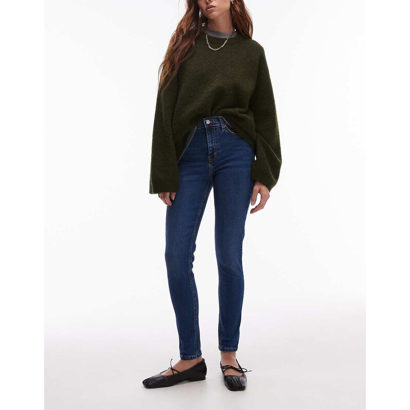Topshop Jamie high rise skinny jean in rich blue