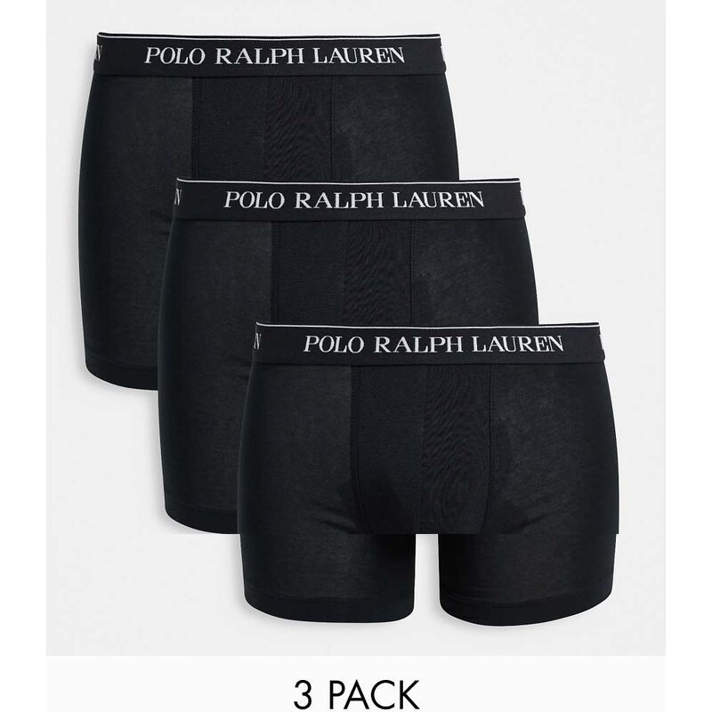 Polo Ralph Lauren 3 pack longer length trunks in black