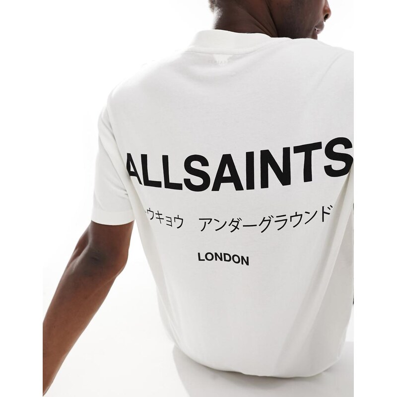AllSaints Underground oversized t-shirt in white