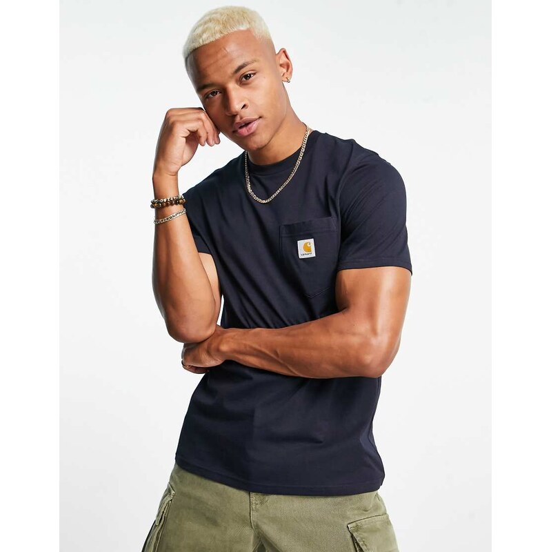 Carhartt WIP pocket t-shirt in dark navy