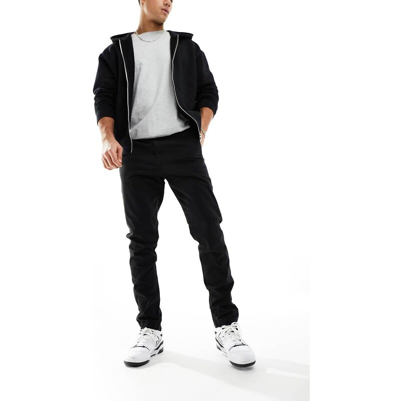 Jack & Jones Intelligence slim fit chinos in black