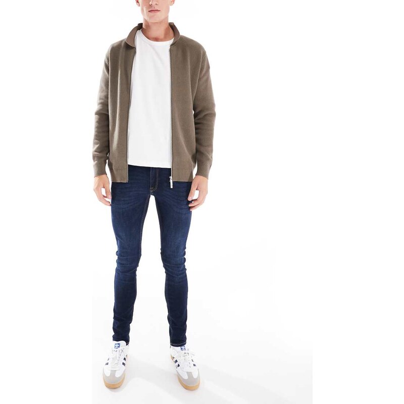 Jack & Jones Intelligence Liam skinny fit jeans in mid blue wash