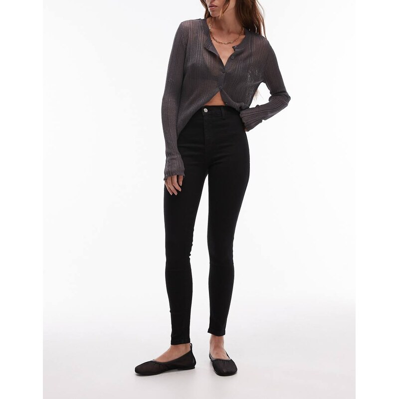 Topshop Joni high rise super skinny jean in black