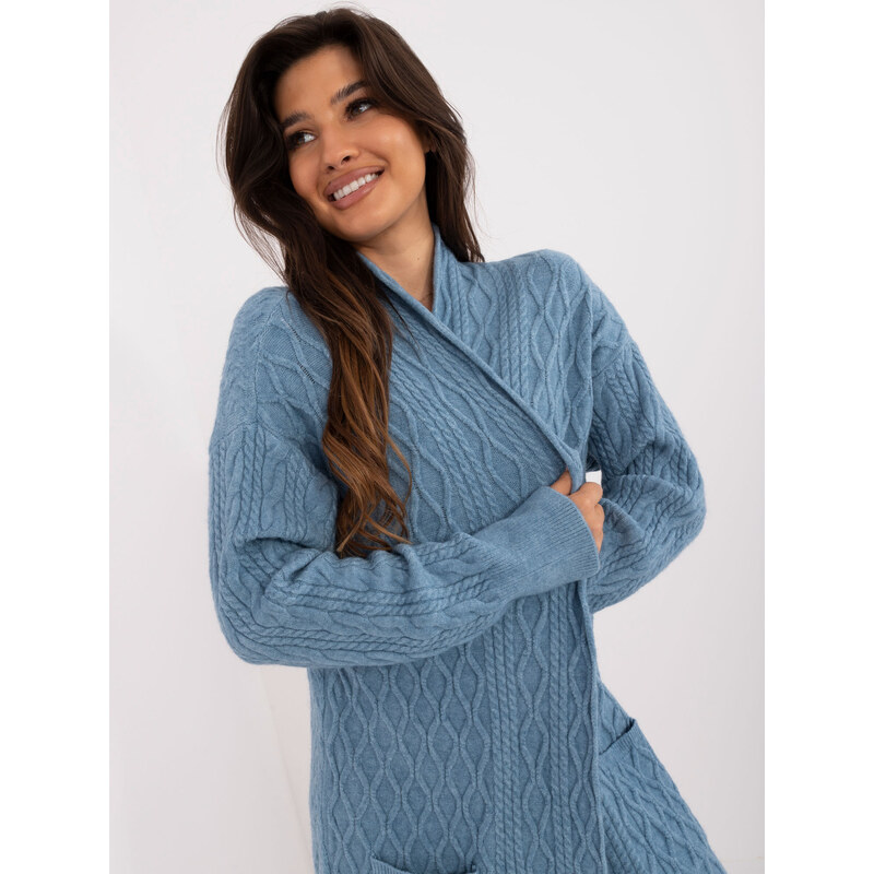 Wool Fashion Italia Cardigan-AT-SW-2366.61-Blue