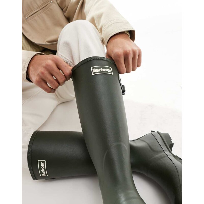 Barbour Bede wellington boots in olive-Green 100038677
