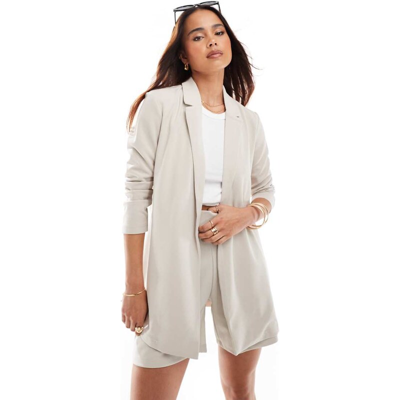 JDY lightweight blazer in stone-Neutral 115509554