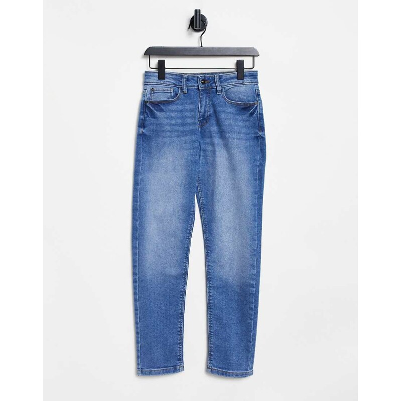 JDY newtyson high waisted mom jeans in blue 100038960