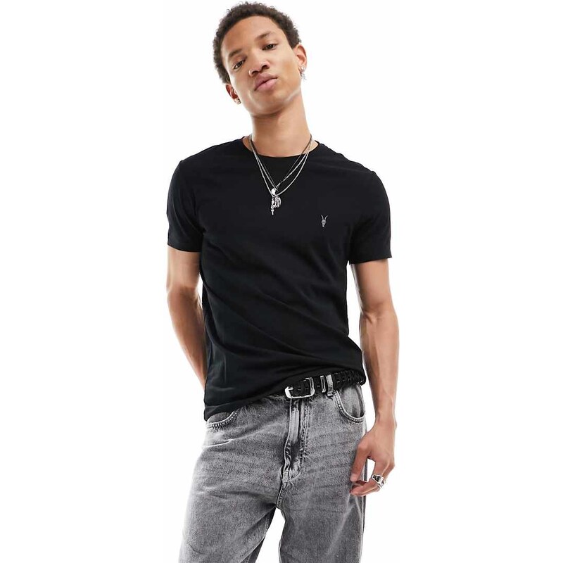 AllSaints Tonic crew t-shirt in jet black