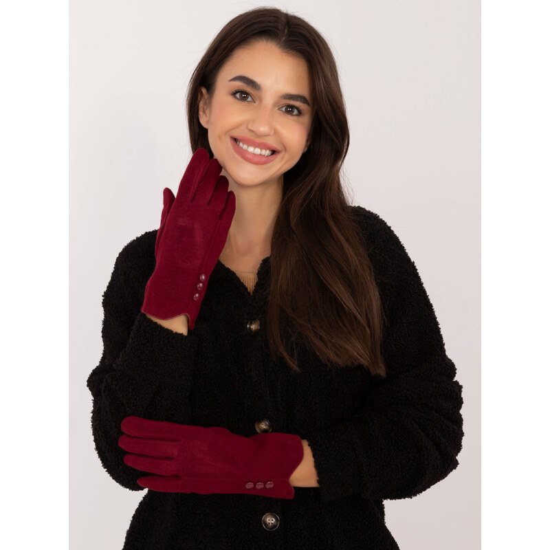 Wool Fashion Italia Gloves-AT-RK-239503.31-burgundy