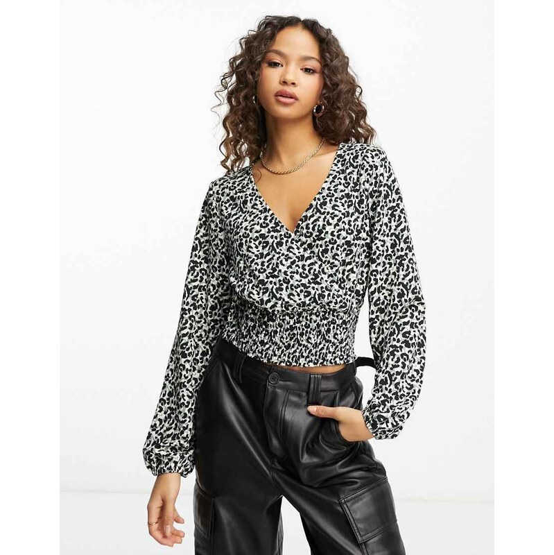 JDY karla animal print smock top-Multi 102926459