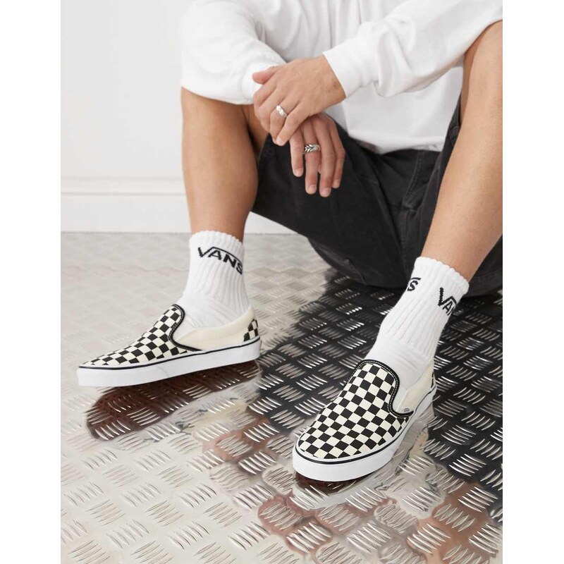Vans Slip-On checkerboard trainers in black and white