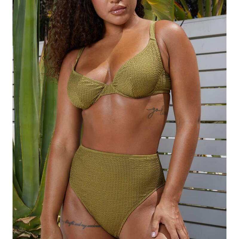 Wolf & Whistle x Malaika Terry Exclusive high leg bikini bottom in 115379507