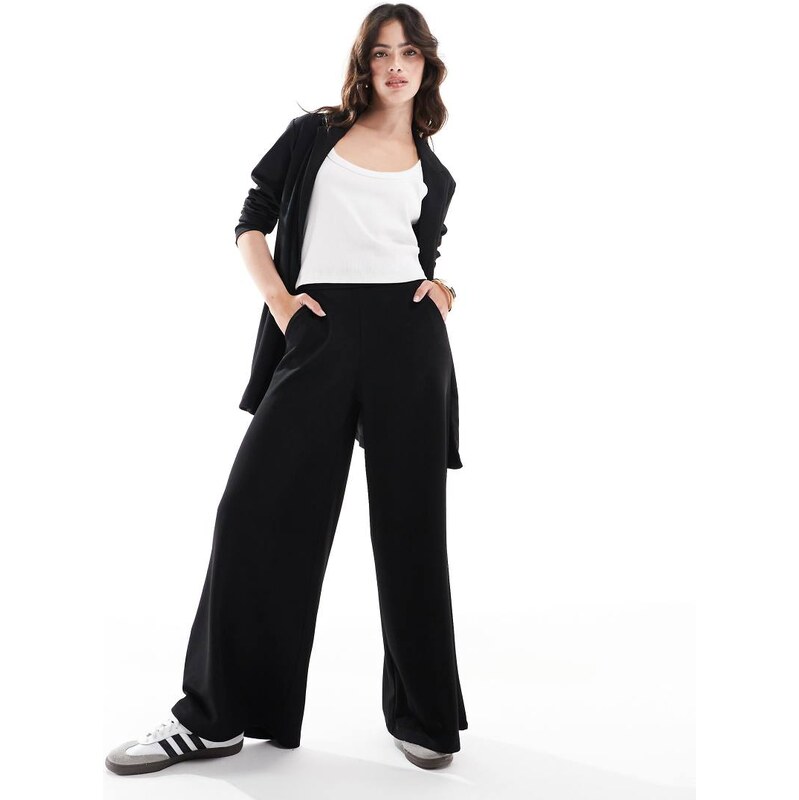 JDY wide leg tailored trousers co-ord in black