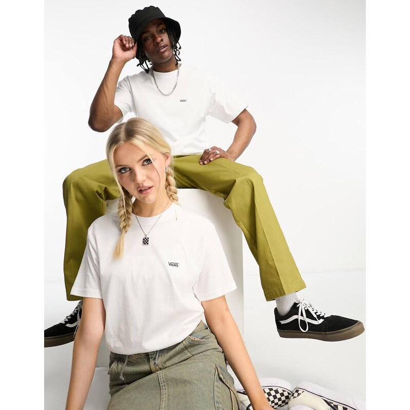 Vans left chest logo t-shirt in white