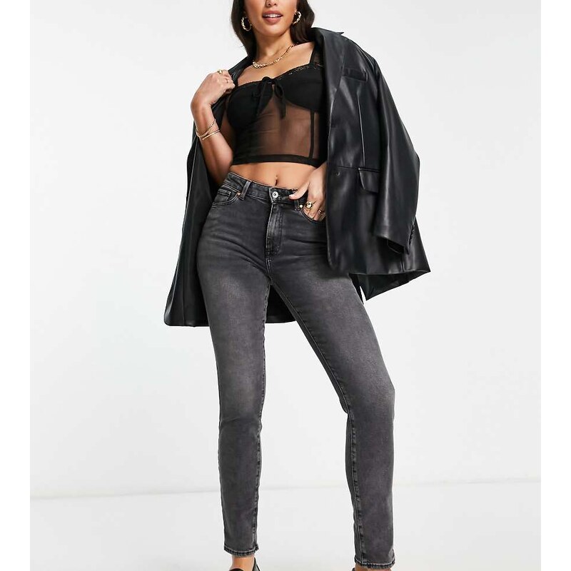 ONLY Tall Emily straight leg jeans in washed grey