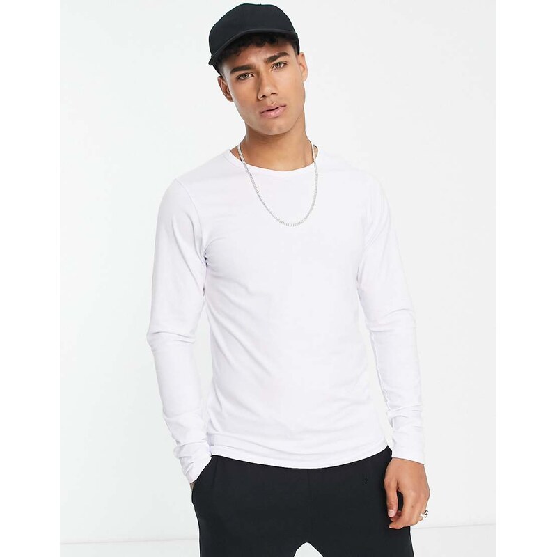 Jack & Jones Essentials long sleeve t-shirt in white