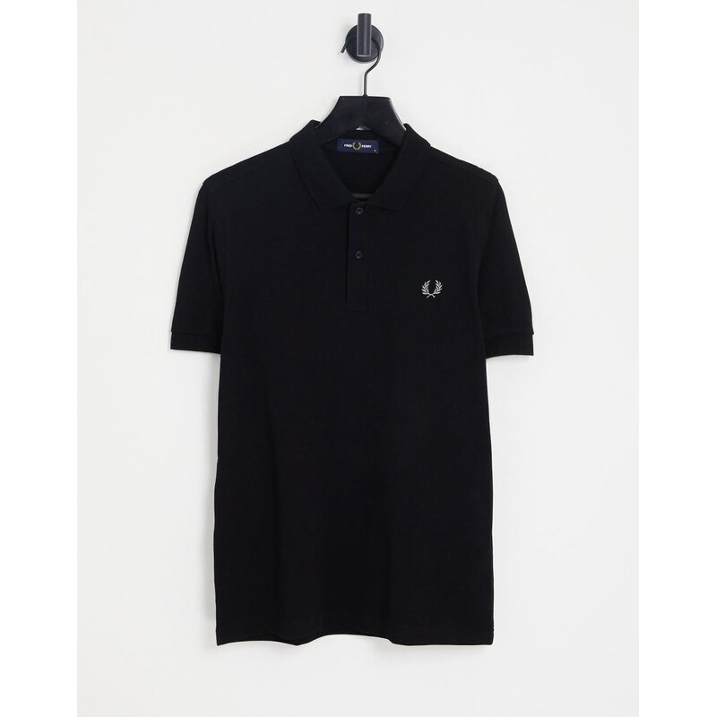 Fred Perry plain polo shirt in black
