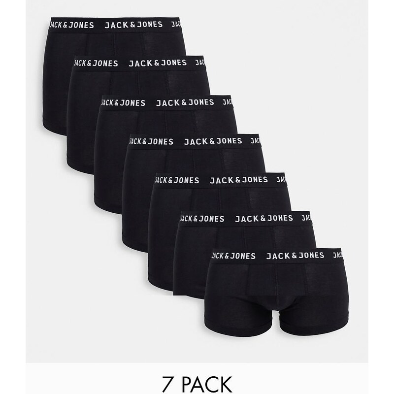 Jack & Jones 7 pack trunks in black