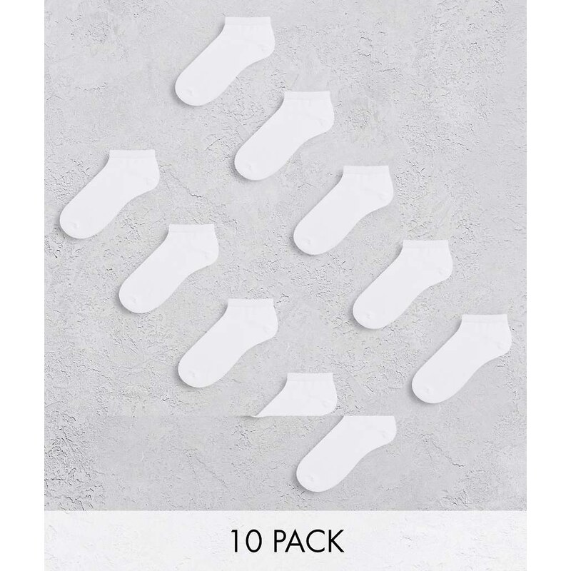 Jack & Jones 10 pack socks in white