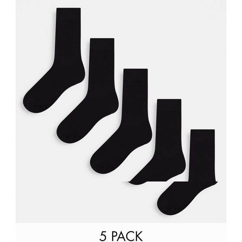 Jack & Jones socks 5 pack in black