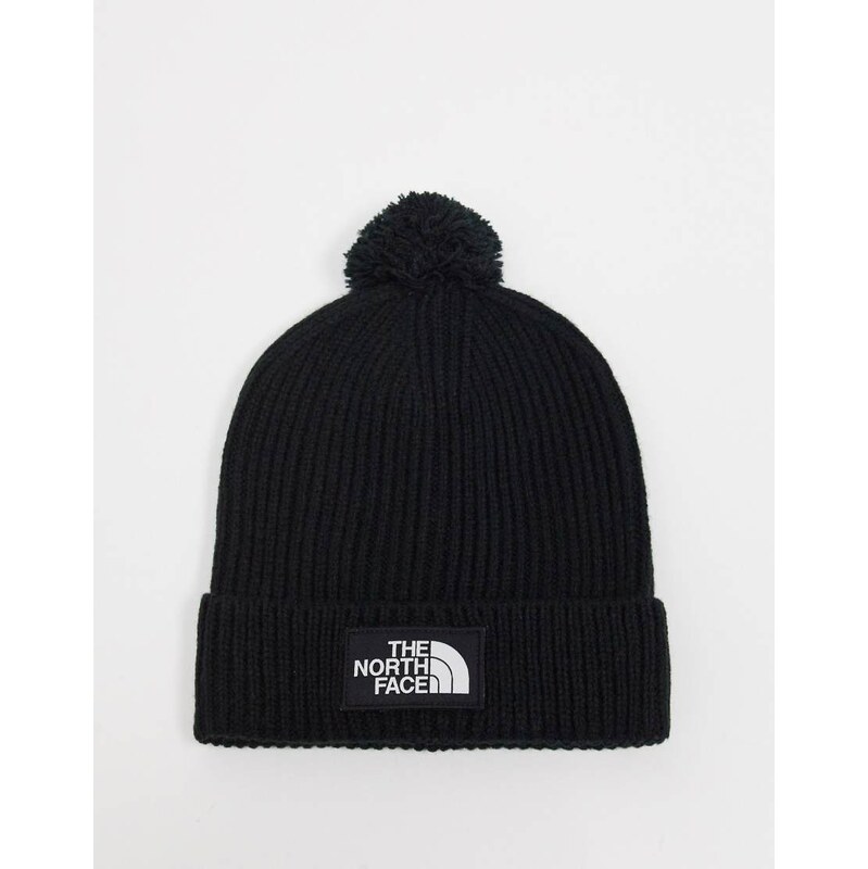 The North Face TNF Logo Box pom beanie in black 114930024