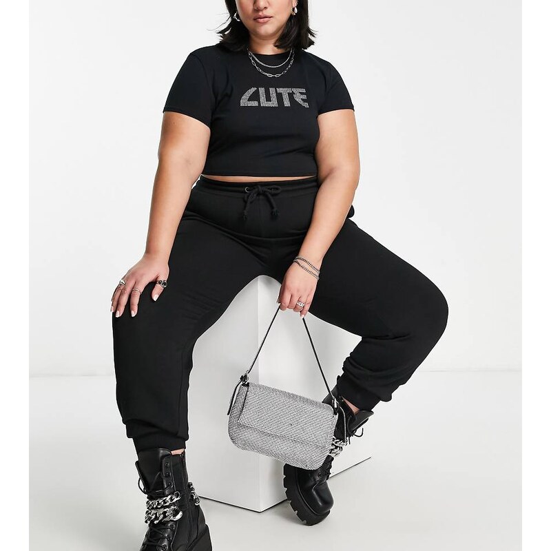 COLLUSION Plus oversized joggers in black
