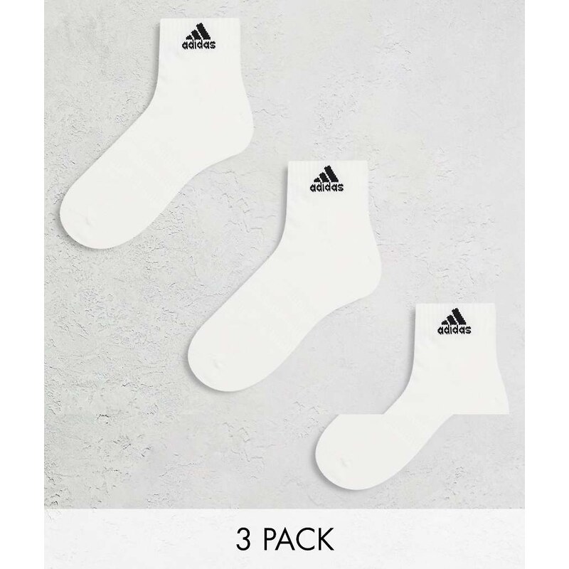 adidas performance adidas Training 3 pack ankle socks in white 100043624