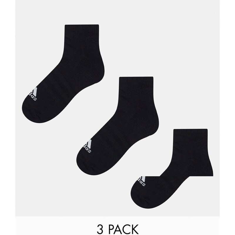 adidas performance adidas Training 3 pack trainer socks in black 100043619