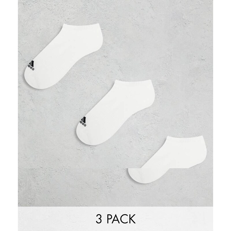 adidas performance adidas Training 3 pack trainer socks in white