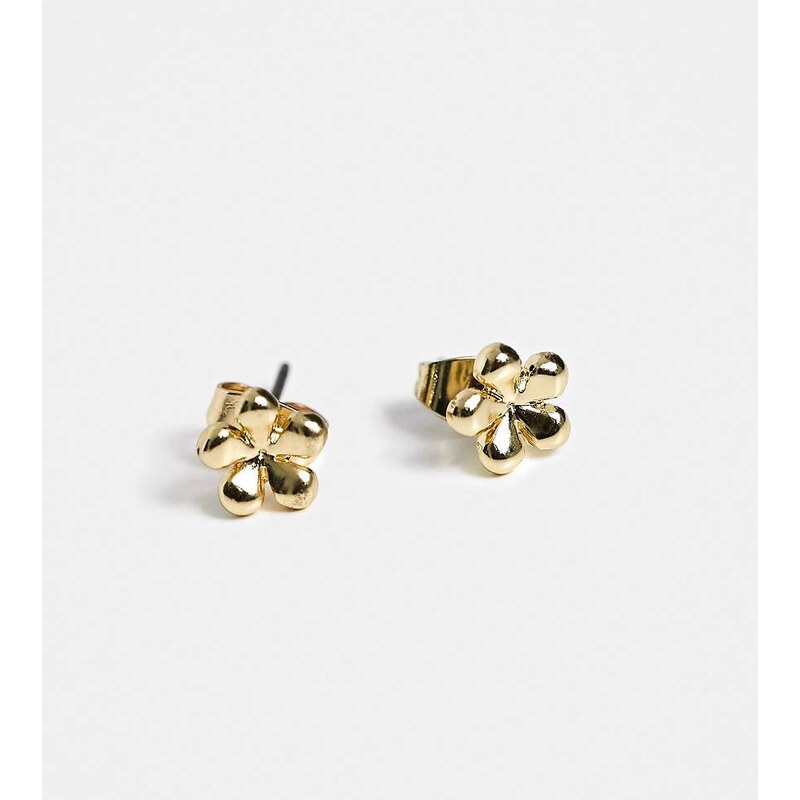 Pieces 18k plated flower studs in gold 100044344