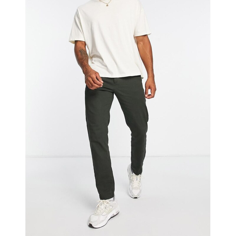 Jack & Jones Intelligence ollie regular fit chino in khaki-Green