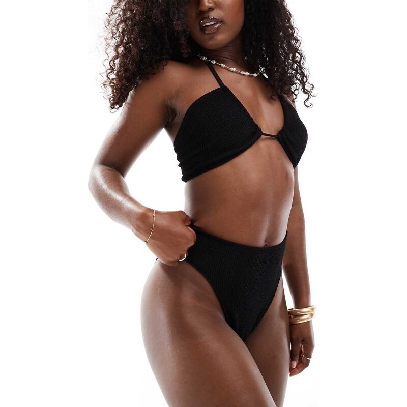 ASOS DESIGN Amy mix and match crinkle high leg high waist bikini