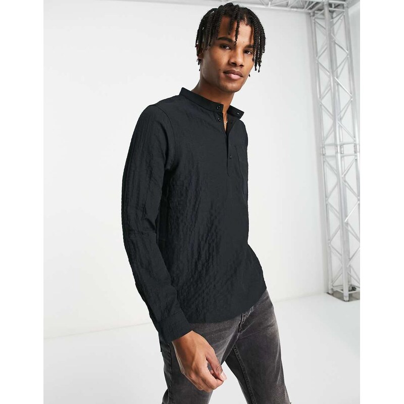 Bolongaro Trevor grandad shirt in black
