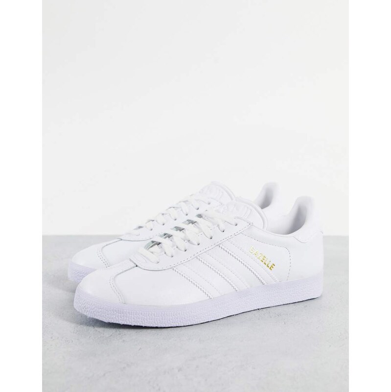 adidas Originals Gazelle trainers in triple white