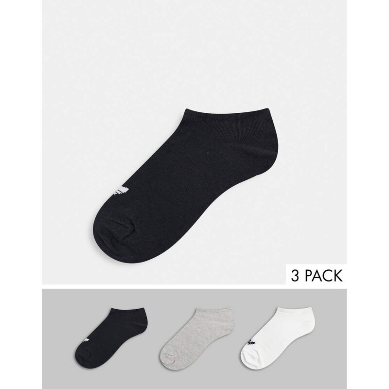 adidas Originals adicolor Trefoil 3 pack trainer socks in multi 100046532