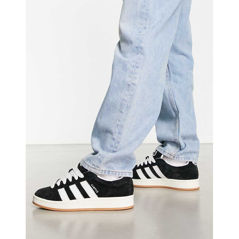 adidas Originals Campus 00s gum sole trainers in black