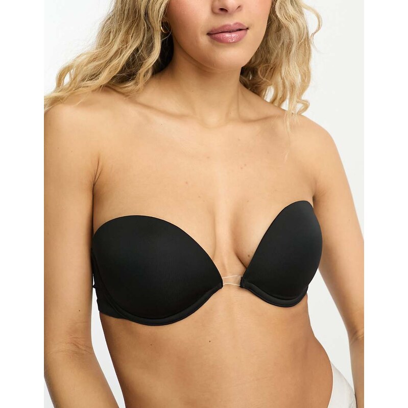 ASOS DESIGN microfibre moulded multiway strapless bra with clear 110355026