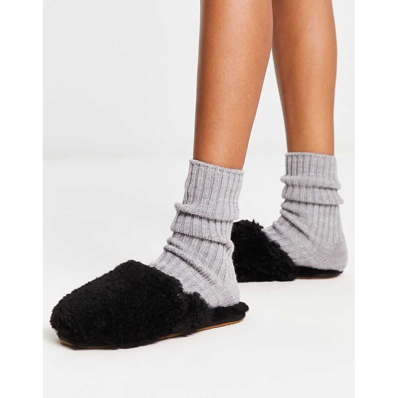 UGG Maxi Curly slides in black 100047709