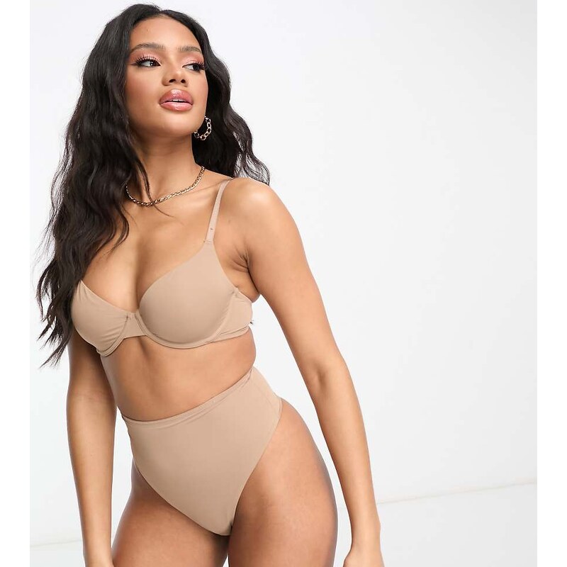 Dorina Evelyn high leg contour shaping thong in light brown 100258536