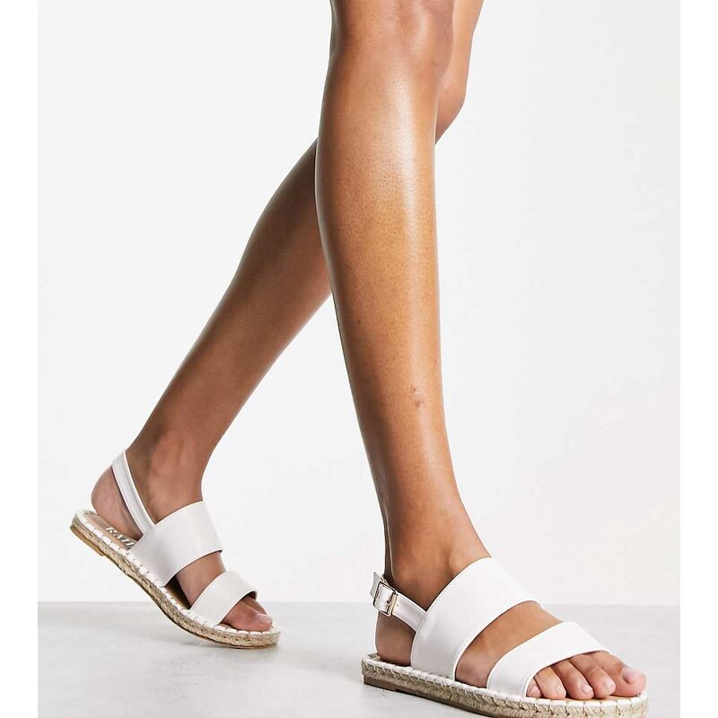 RAID Wide Fit Margot espadrille sandals in white 100048006